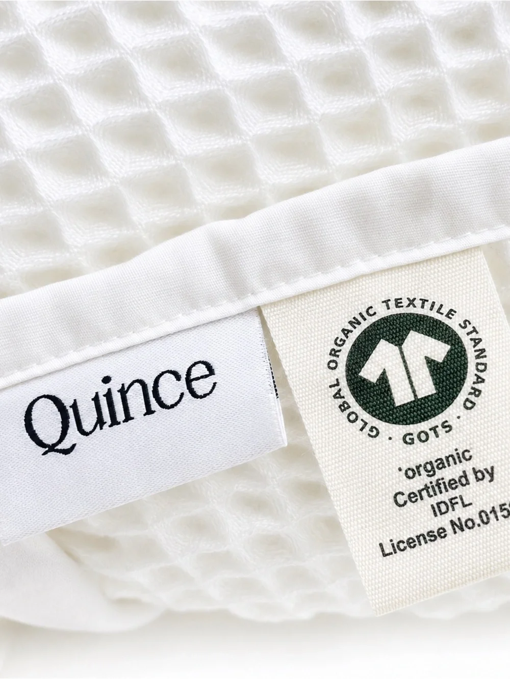 QUINCE 100% ORGANIC COTTON LOFTY WAFFLE WHITE BLANKET CAL/KING NEW